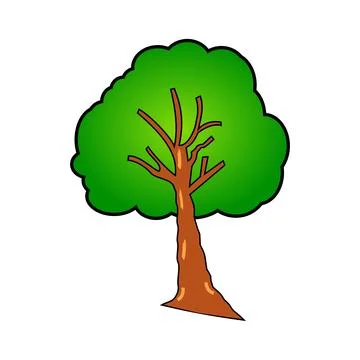Tree icon on white background. Vector illustration of a tree. Cartoon tree Stock Illustration