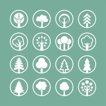 Tree icons Stock Illustration