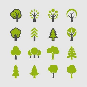Tree icons Stock Illustration