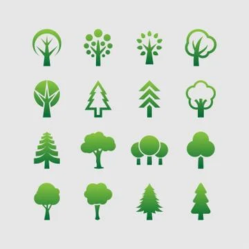 Tree icons Stock Illustration