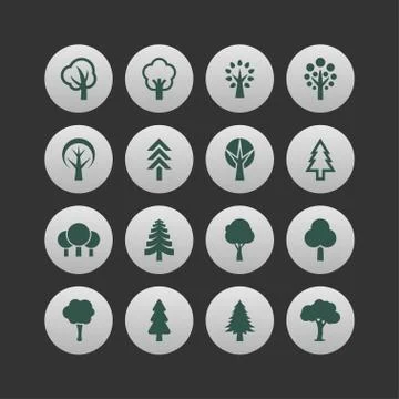Tree icons Stock Illustration
