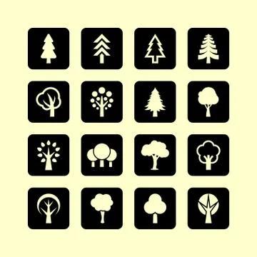Tree icons Stock Illustration