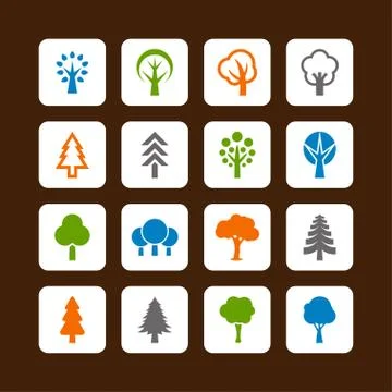 Tree icons Stock Illustration