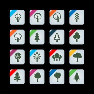 Tree icons Stock Illustration