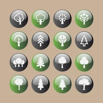 Tree icons Stock Illustration