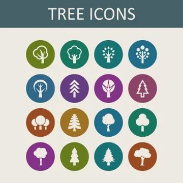 Tree icons Stock Illustration