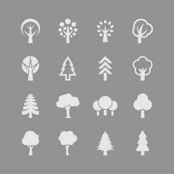 Tree icons Stock Illustration