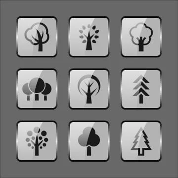 Tree icons Stock Illustration