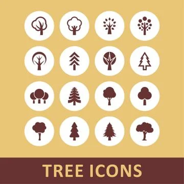 Tree icons Stock Illustration