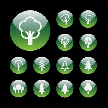 Tree icons Stock Illustration