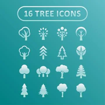Tree icons Stock Illustration