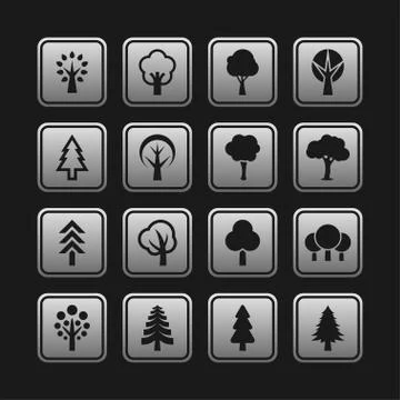 Tree icons Stock Illustration