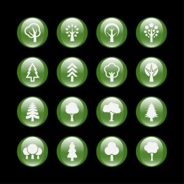 Tree icons Stock Illustration