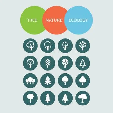 Tree icons Stock Illustration