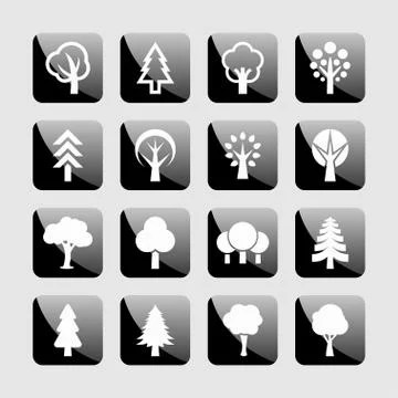 Tree icons Stock Illustration