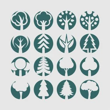 Tree icons Stock Illustration