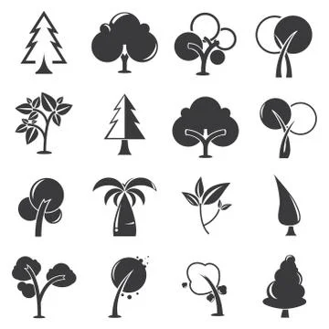Tree icons Stock Illustration