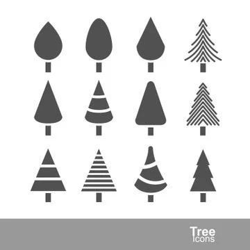 Tree icons Stock Illustration