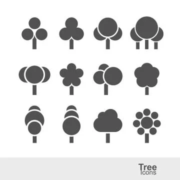 Tree icons Stock Illustration