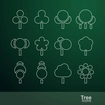 Tree icons Stock Illustration