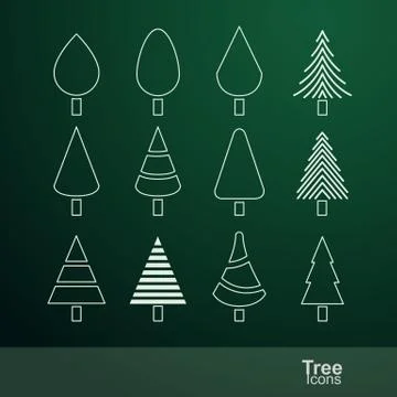Tree icons Stock Illustration