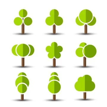 Tree icons Stock Illustration