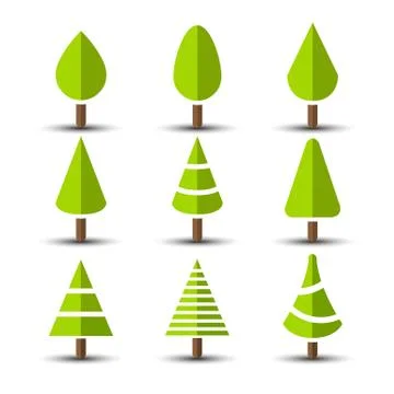 Tree icons Illustrazione stock