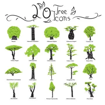 Tree Icons Stock Illustration