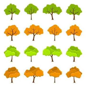 Tree icons set Stock Illustration