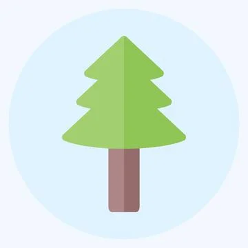 Tree II Icon in trendy flat style isolated on soft blue background Illustrazione stock