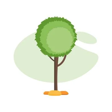 Tree illustration design element, flat icon Illustrazione stock