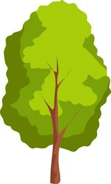 Tree. Illustration of a flat tree icon on a white background. Stock Illustration