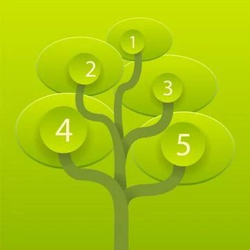 Tree info graphic background elements Stock Illustration