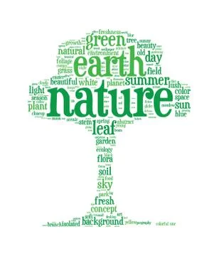 Tree info-text graphics and arrangement concept (word cloud) Stock Illustration