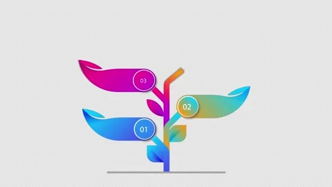 Tree Infographic Design Alpha Channel Stock Footage 258431813