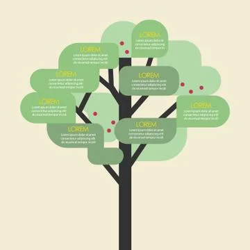 Tree infographic template Stock Illustration