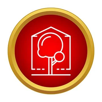 Tree inside house icon representing nature protection Illustrazione stock