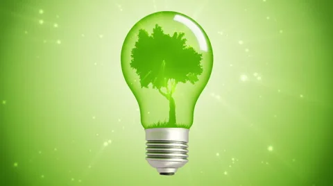 Tree inside light bulb green energy Video stock 5564686