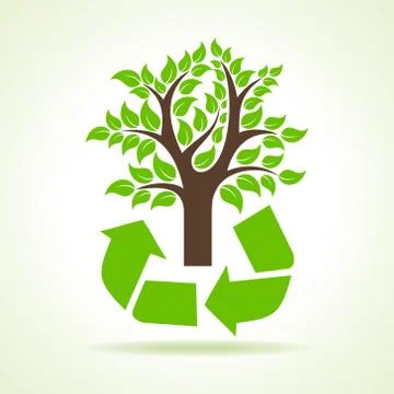 Tree inside the recycle icon- vector illustration Stock Illustration