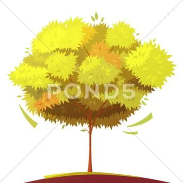 Tree Isolated Cartoon Illustration Stock Illustrationen