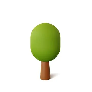 Tree isolated on a white background. 3d rendering vector illustration Stock Illustration