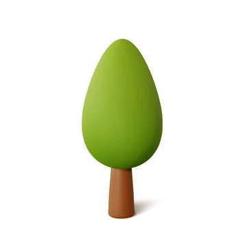 Tree isolated on a white background. 3d rendering vector illustration Stock Illustration