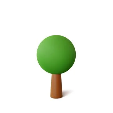Tree isolated on a white background. 3d rendering vector illustration Stock Illustration