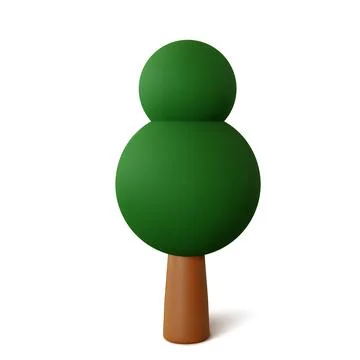 Tree isolated on a white background. 3d rendering vector illustration Stock Illustration