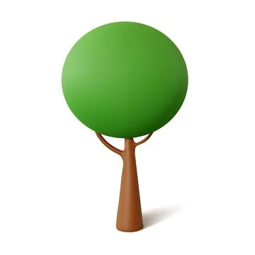 Tree isolated on a white background. 3d rendering vector illustration Stock Illustration