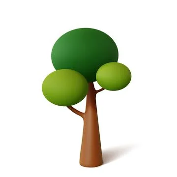 Tree isolated on a white background. 3d rendering vector illustration Stock Illustration