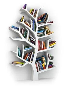 Tree of knowledge. bookshelf on white background. Stock Illustration