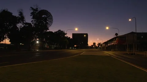 The Tree Of Knowledge Monument and Main Street of Barcaldine Stock Footage 48584294