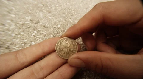 Tree Kopecks 1956 Year Ears on Reverse Emblem and Legend Ussr on Obverse on Stock Footage 67167644