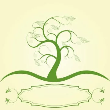 Tree with label Stock Illustration
